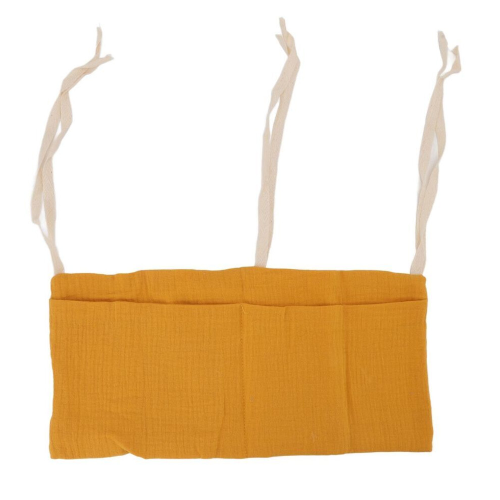 Baby Bed Storage Hanging Bag 2 Pockets Adjustable Strap Infant Bedside Storage Bag For Toy Ginger