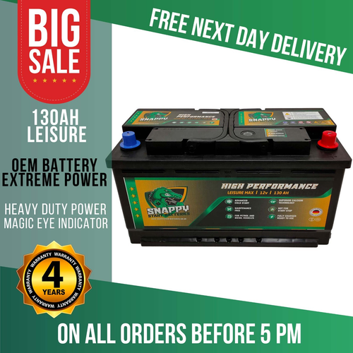 12v 130ah Leisure Battery High Power Deep Cycle 4yr