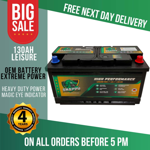 12v 130ah Leisure Battery High Power Deep Cycle 4yr 1