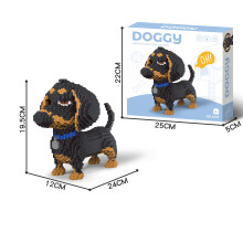 3D Dog Building Block Model, Compatible with LEGO Bricks, Suitable for Educational and Puzzle Building