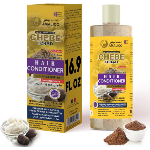 Amalico Chebe Hair Conditioner with SHEA BUTTER 500ml | For Hair Growth | Promotes Strong & Healthy Hair | Anti-Dandruff