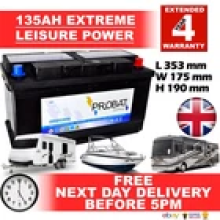 12V 135Ah Deep Cycle Leisure Battery for Motorhome Caravan Campervan