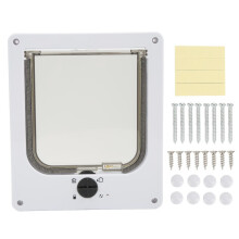 Pet Flap Door 4 Locking Way Magnetic Quiet Safe Small Pet Interior Exterior Door For Cat Bunny