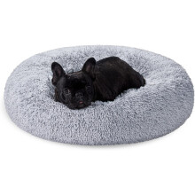 Large Dog Bed Fluffy Donut Cushion in Grey Actiaspet