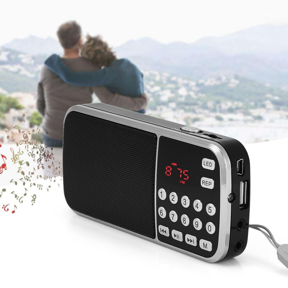 Portable Digital O Music Player Speaker Led Flashlight Support Fm Radio Tf Card Usb Aux 759208498514