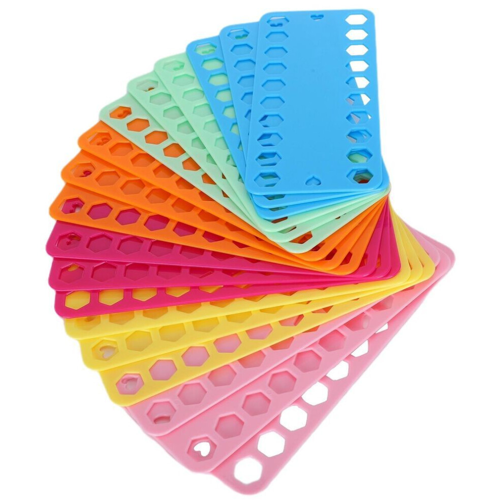 18pcs Cross Stitch Threads Organizer 20 Holes Color Plastic Floss Bobbin Winding Board