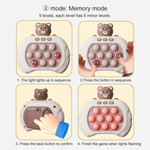 Electronic Pop Game - MOOHOP - Pop Push it Game Controller - ABS - Multiplayer Mode - Brown + Blue 2