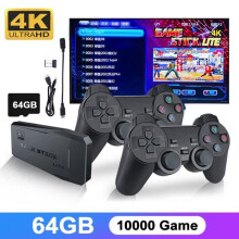 64g 10000+ Games - Retro Video Game Console HDMI with 2 Wireless Controllers 4K HD for GBA-PS1 Plug and Play TV Stick