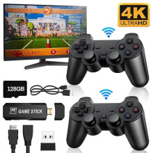 Retro Game Console Plug and Play Game Console with 2 Gamepads 40000+ Games 40+ Emulators HDMI Output 128GB