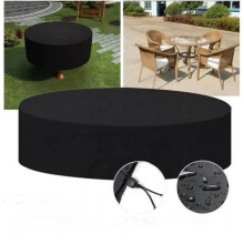 Waterproof Anti-UV Protective Cover Tarpaulin Round Cover for Garden Patio Table Furniture 230x110cm
