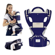 Multifunctional Ergonomic Physiological Baby Carrier with Multi-pocket Hip Seat for 0-36 Months Baby - Dark Blue