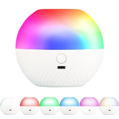 Rechargeable Kids Night Light Touch Control LED Bedside Lamp with Mini Touch Adjustable Brightness Remote Control, White