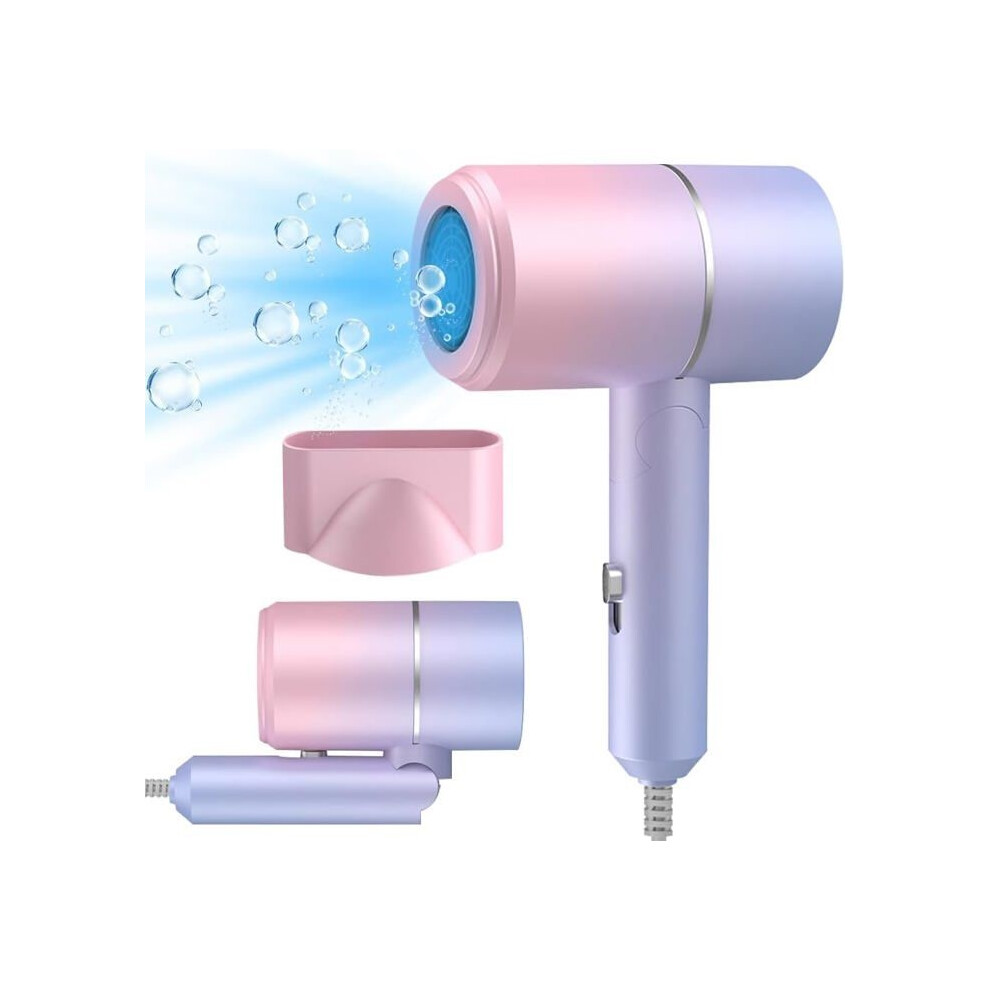 Aihontai Foldable Hair Dryer, 800W Travel Hair Dryer, Ionic Hair Dryer, Travel Hair Dryer, 2 Temperatures/2 Speeds