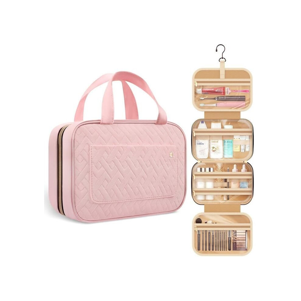 Aihontai Travel Toiletry Bag, Large Hanging Makeup Bag For Women, Clear Cosmetic Bag With Hook