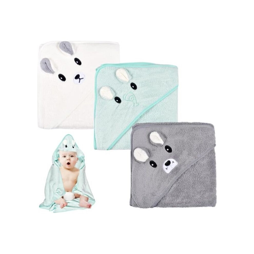 3Pcs Baby Bath Towel Baby Boy Bath Cape Terry Towel, Soft & Strong Absorption, 80 X 80Cm Bath Cape Aihontai