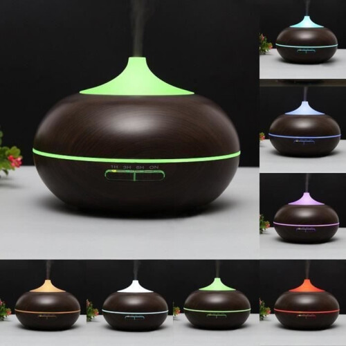 Ultrasonic Humidifier Essential Oil Diffuser Aroma Diffuser Almond Shape (Brown)