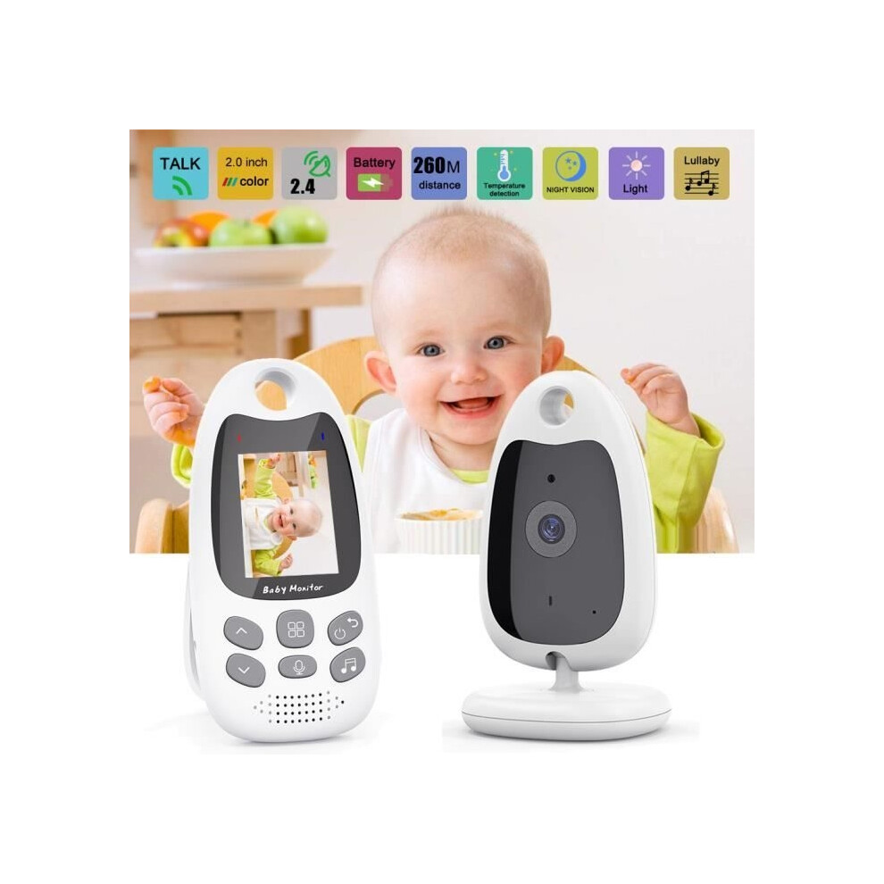 Aihontai Babyphone, Baby Monitor 2.4 Ghz With Temperature Sensor Two-Way Communication Night Vision