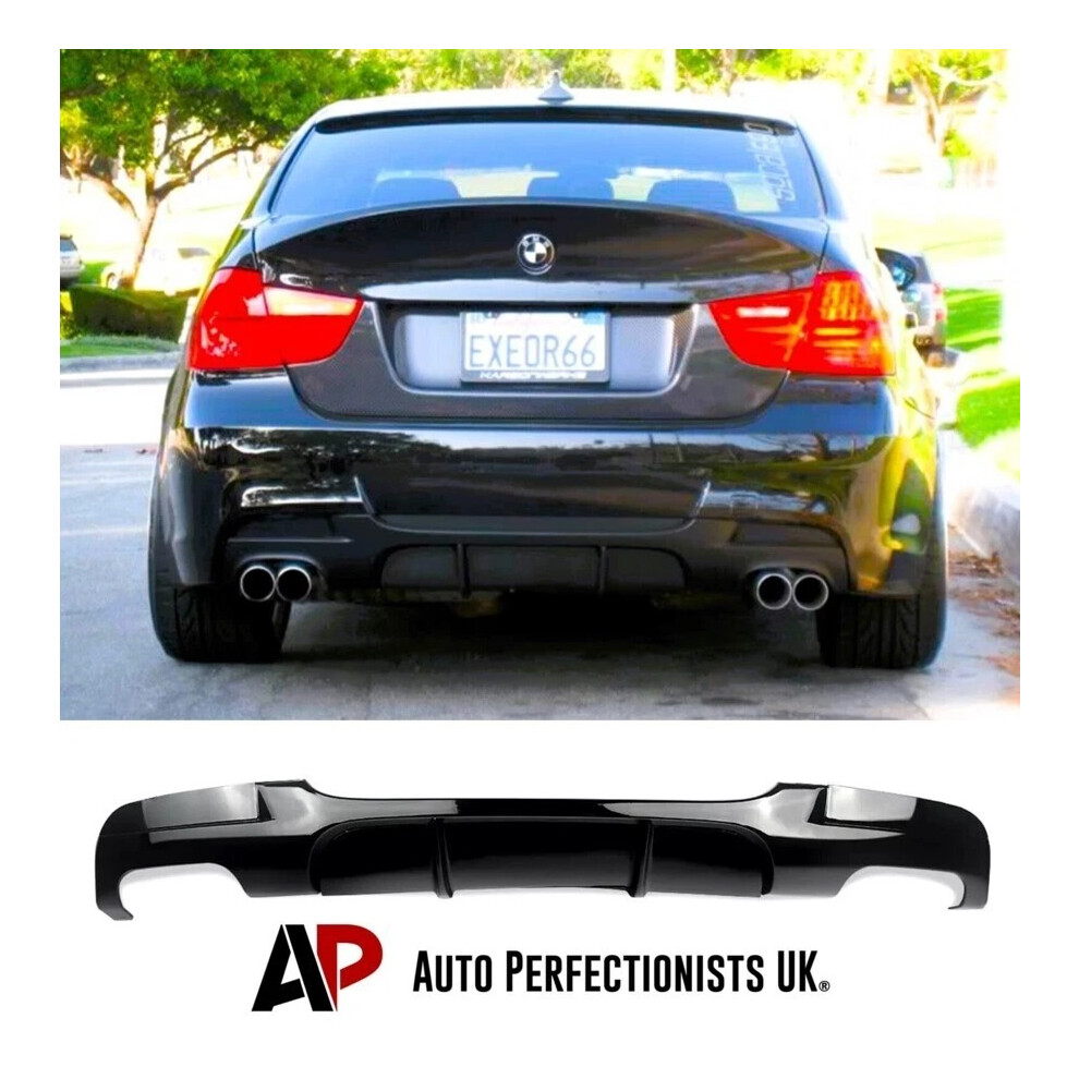 For Bmw 3 Series E90 E91 Quad Tip Valance Diffuser Spoiler Lip Kit Black 5061072668173