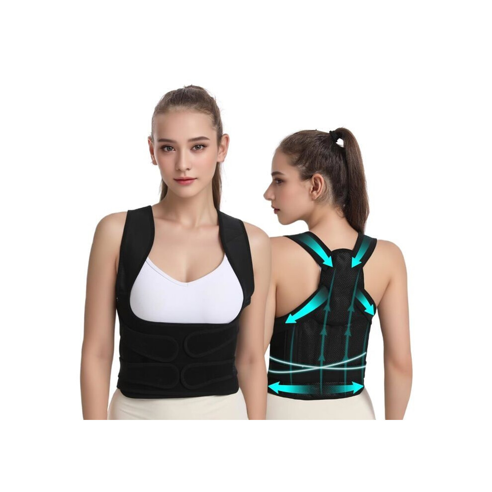 Aihontai Back Posture Corrector Back Women,Back Support Belt For Men,Back Posture Corrector,Adjustable Trainer -L