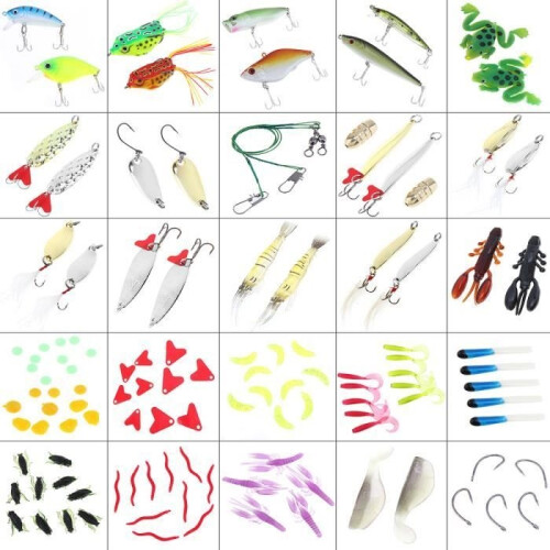 Fishing Lure - Mixed - 141pcs - Hard and Soft - Storage Box - Multicolor 2