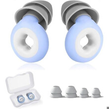 Reusable Silicone Earplugs Anti-Noise Hearing Protection for Sleep Work and Travel Multi-Colors LARGEIGHT