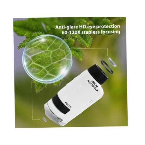 Microscope for Kids, 60x-120x Children's Microscope, Handheld Miniscope with LED Lights, Pocket Microscope 1