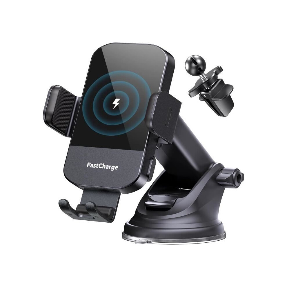 Wireless Car Charger - Ekesor - 15W Qi - Magnetic Induction - Suction Cup & Air Vent - Adjustable 9314269501040