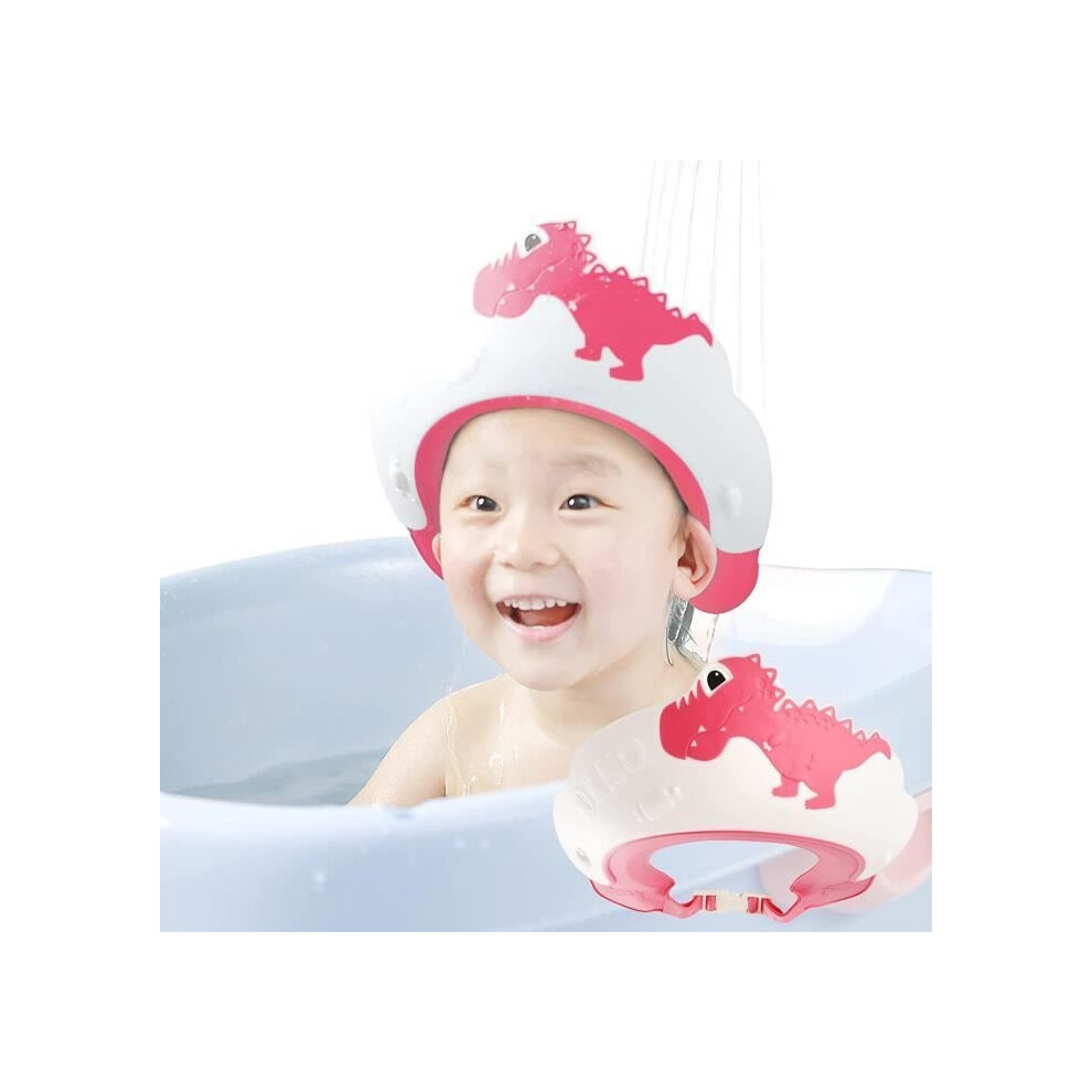 Baby Bath Cap, Children's Bath Visor, Baby Bath Cap, Shower Hat For Children From 0 To 9 Years Old, ( Dinosaur) Red Aihontai