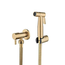 WC-Bidet-Sprüher – JORMFTTE – Edelstahlmodell – gebürstetes Gold-Finish – 1,5 m Schlauch – universell
