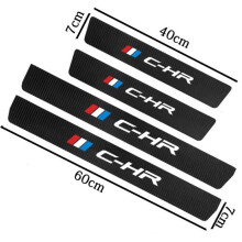 Interior Decoration,Car Door Sill Plate,Carbon Leather Protective Accessory,For Toyota Chr -