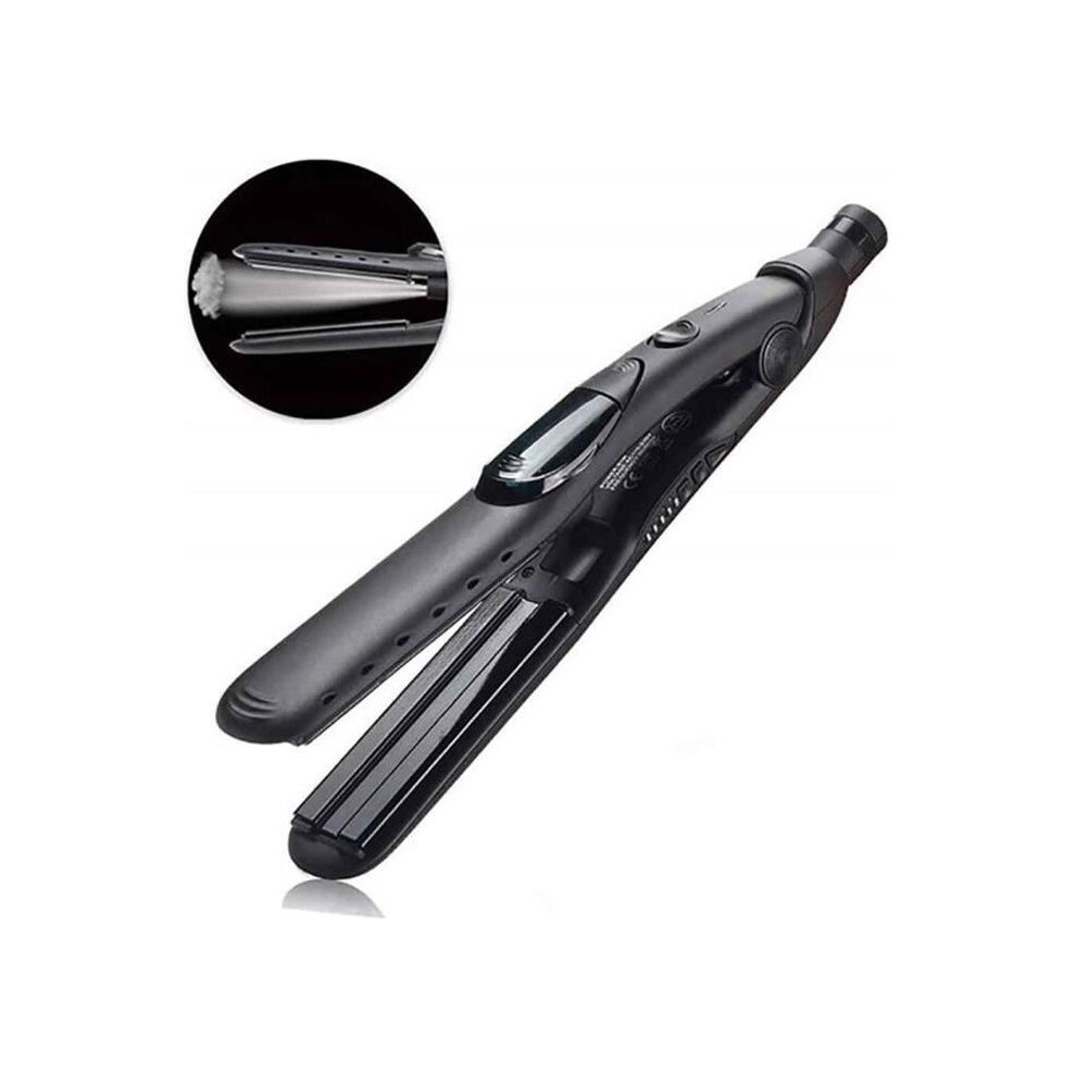 Aihontai Steam Hair Straightener, 2 In 1 Professional Steam Hair Straightener, Hair Straightener/Curler, 5 Temperature Levels, 15S Fast Heating