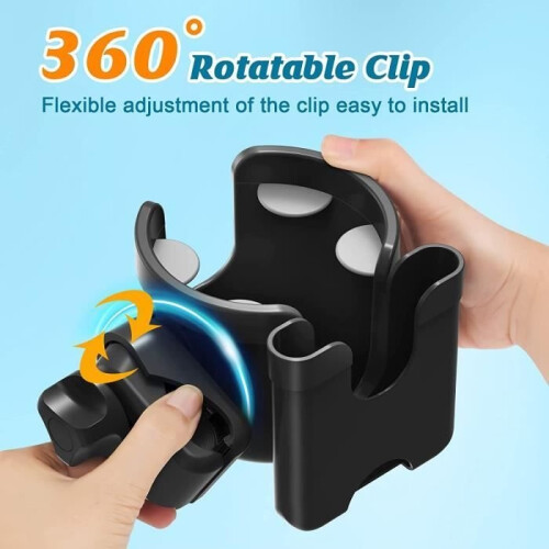 Stroller Cup Holder,Universal Stroller Accessory,Baby Stroller Organizer for Cybex/Yoyo,Bike,Wheelchair ect,Black 1