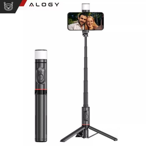 Selfie Stick Tripod Phone Holder LED Light + Bluetooth Remote Control 1