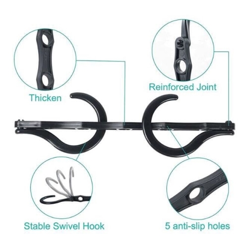 Magic Hangers - Wardrobe Organizer - Multifunctional Hanger - Space Saving - Black - 5 pieces 2
