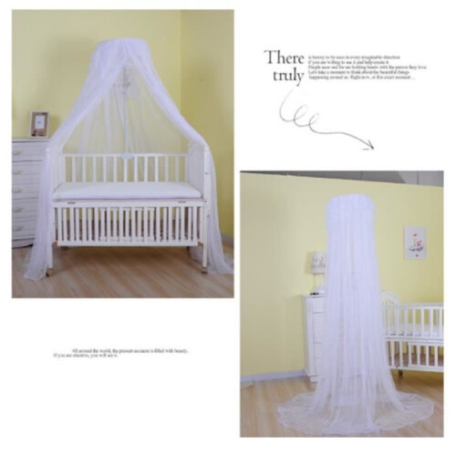 Baby Bed Canopy with Stand - Large Size Decorative Mosquito Net - White 1