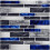 Pack of 10 blue adhesive tile sheets with marble pattern, mosaic effect vinyl kitchen splashback, 30 x 30cm 1