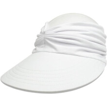 Women's Visor Hat Sun Visor Cap - Wide Brim - UPF 50+ UV Protection Foldable Beach Hat - Quick Drying - White
