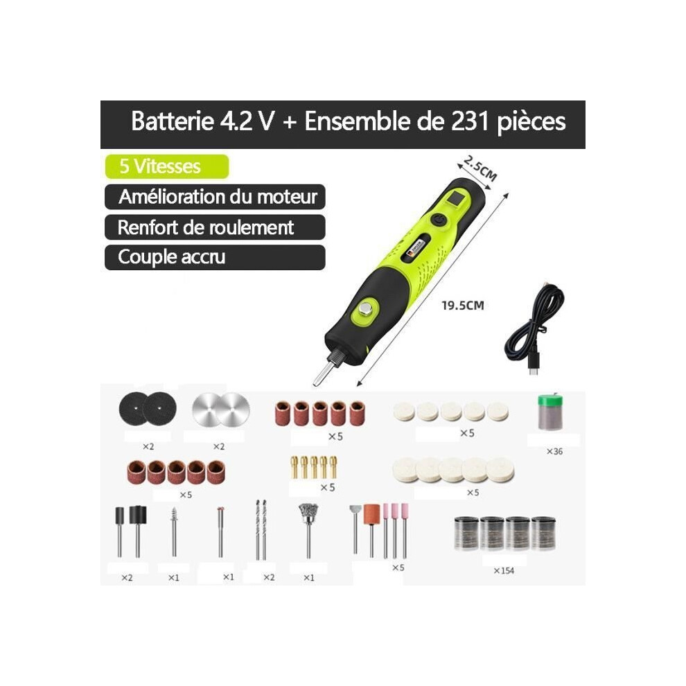 Cordless Multi-Function Rotary Tool - QJRRX - 231 Accessories - 5 Speeds