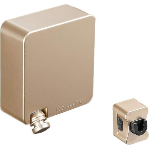 6m Retractable Clothesline Adjustable Rope Reel, Clothes Drying Line, No Drill Method, Single Line, Gold
