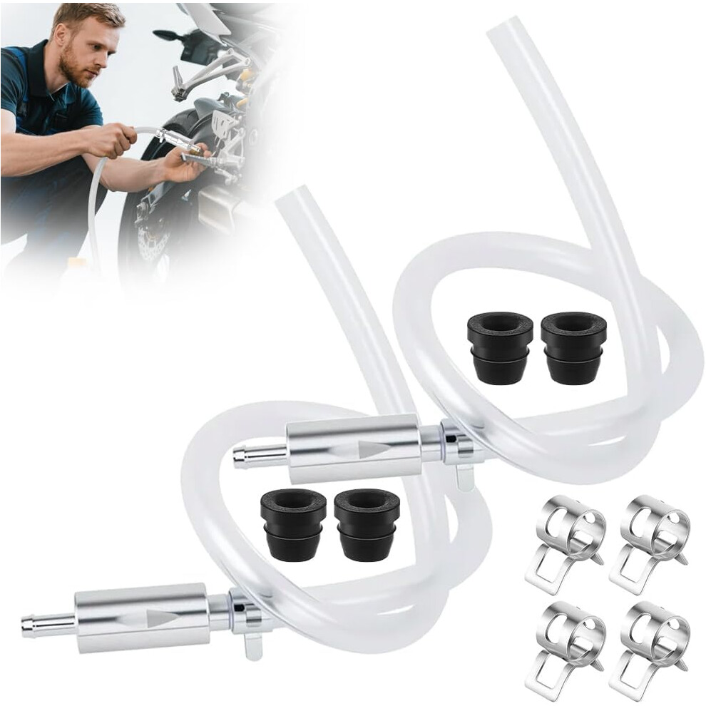 (2Pcs) Brake Bleeder Hose - One Way Check Valve Brake Bleeder Kit For Hydraulic System Bleeding For Car Motorcyle Clutch, Universal Brake Fluid Bleede 9357235717953