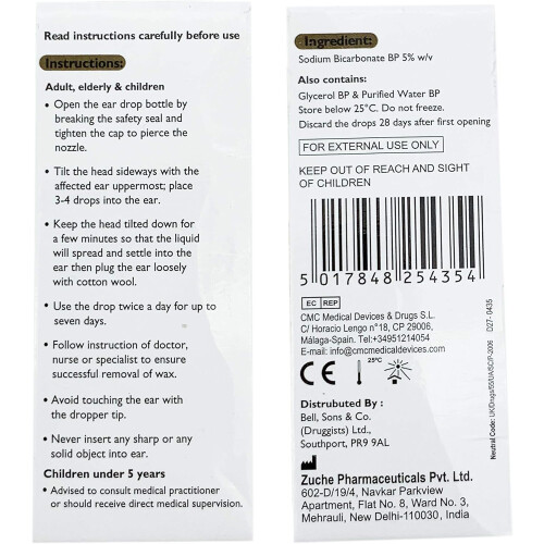 Sodium Bicarbonate Ear Drops 10ml Pack of 2 1