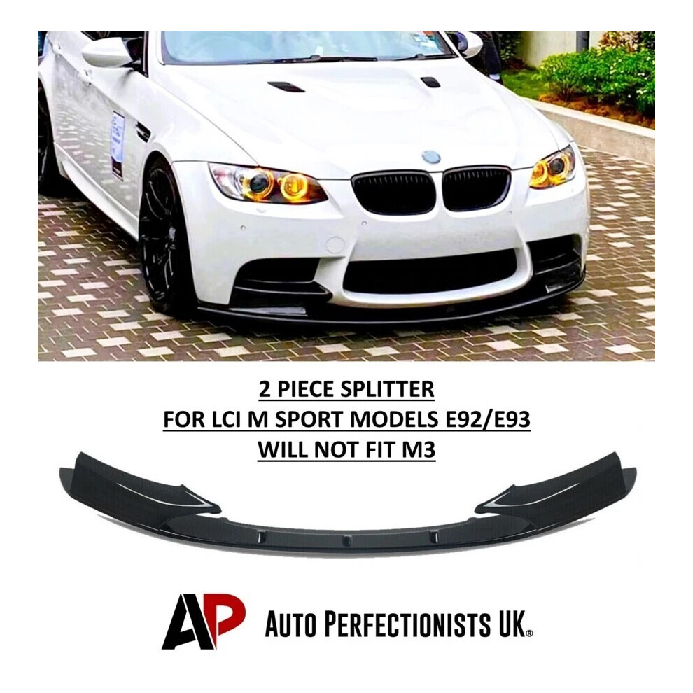 For Bmw 3 Series E92 E93 Lci Splitter Spoiler Lip M Sport 08-12 Black 5061072668111