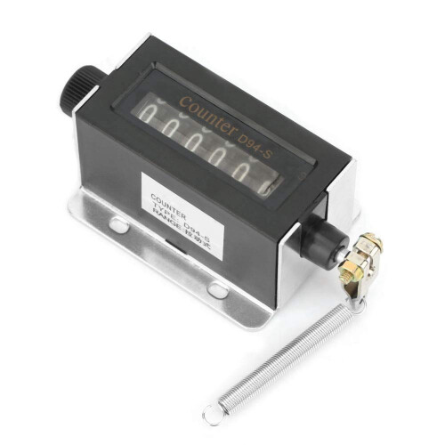 6 Digit Mechanical Counter,D94-S 0-999999 Resettable Mechanical Pulling Counter,Return to Zero Rotation Count and Cycle Count Reset Mode, 1