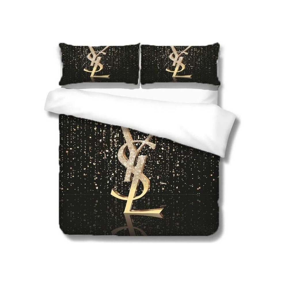 Parure de lit - MARQUE - Black Fancy - Microfibre - 140x200cm