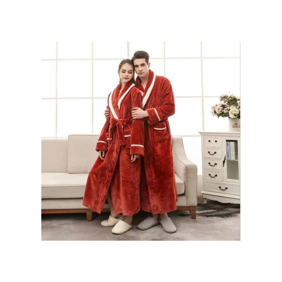PEIGNOIR - SORTIE DE BAIN HORS GARDERIE 1PCS Peignoir pour femmes et hommes avec taille XXXL Marron rouge