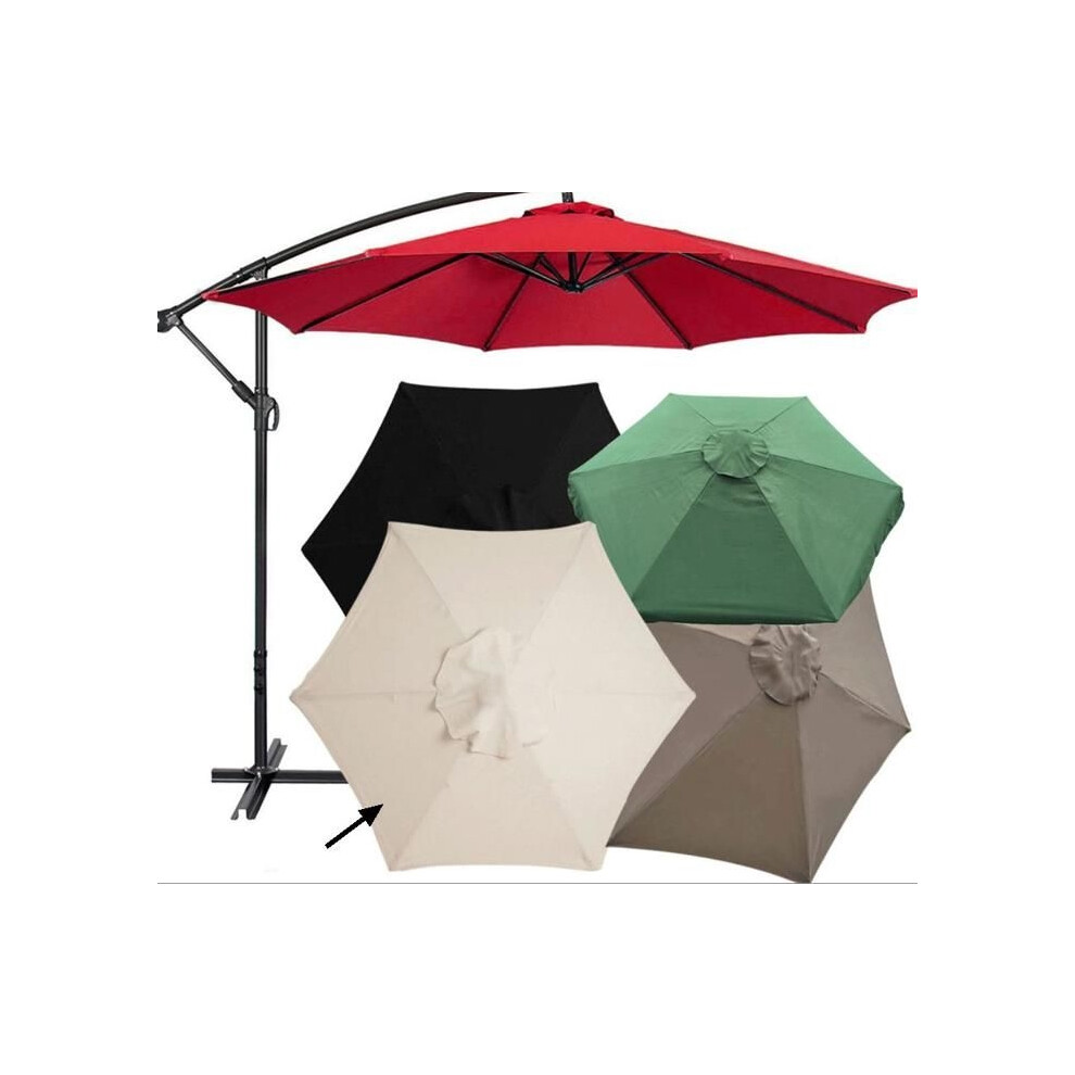 Housses de rechange pour parasol diamètre 3 mètres 6 bras Parasol de rechange pour store banne seul (blanc crème)