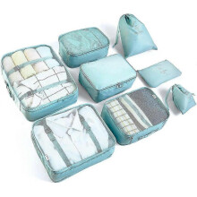 Organizer set, packing cubes, clothes bags, shoe bags, travel organizer, packing cubes, cosmetics (8 pieces)