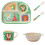 Bamboo children's tableware set, 5-piece children's tableware set tiger, plate, bowl, spoon, fork, cup, age 3