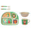 Bamboo children's tableware set, 5-piece children's tableware set tiger, plate, bowl, spoon, fork, cup, age 2