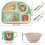 Bamboo children's tableware set, 5-piece children's tableware set tiger, plate, bowl, spoon, fork, cup, age 4